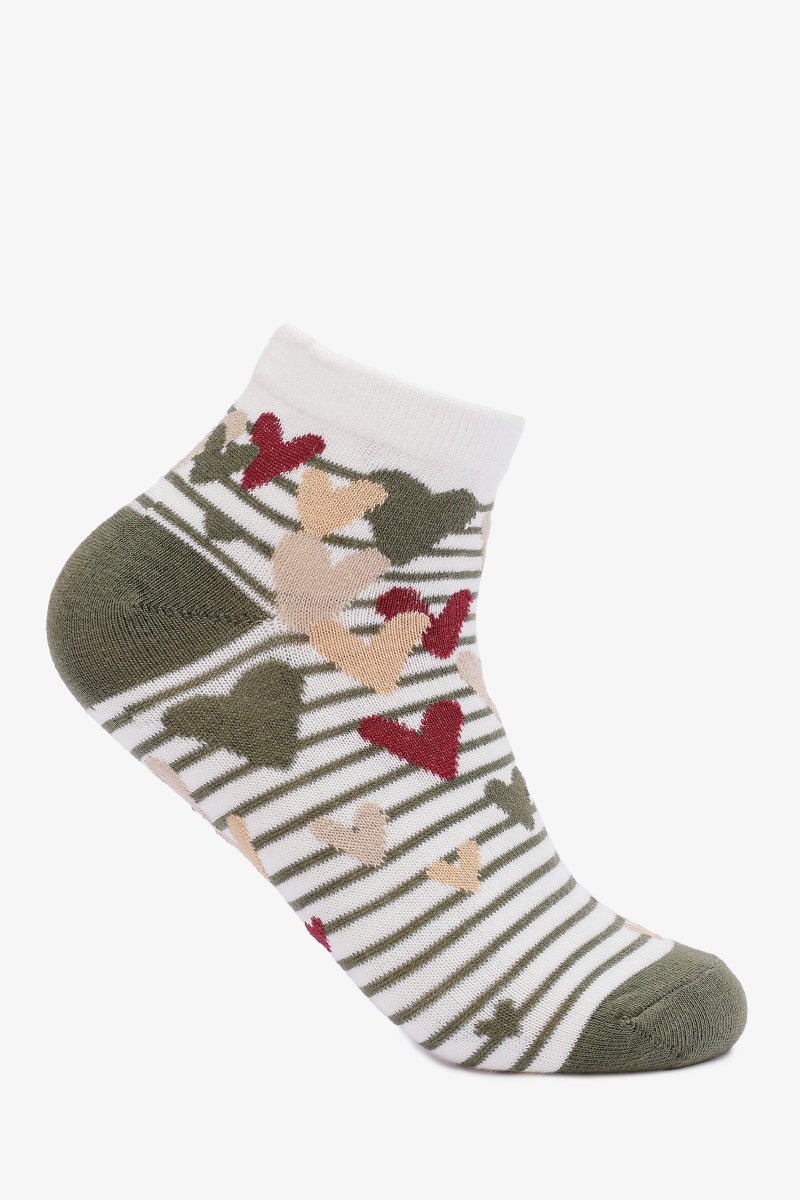 Carina Heart Print Socks - 2 Pairs - Image 3